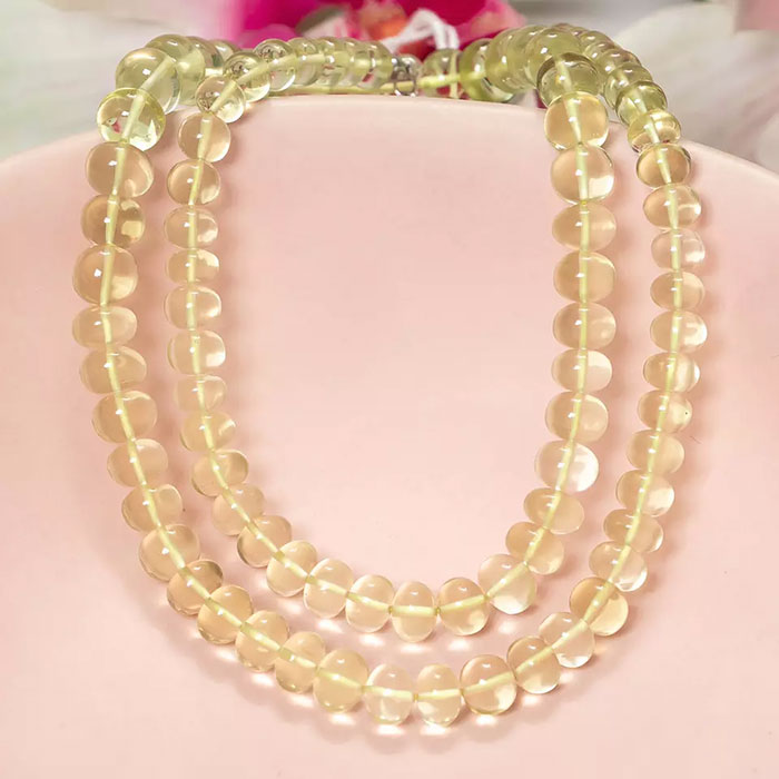 manufacturer of Lemon Quartz Plain Beads Strands for jewellery