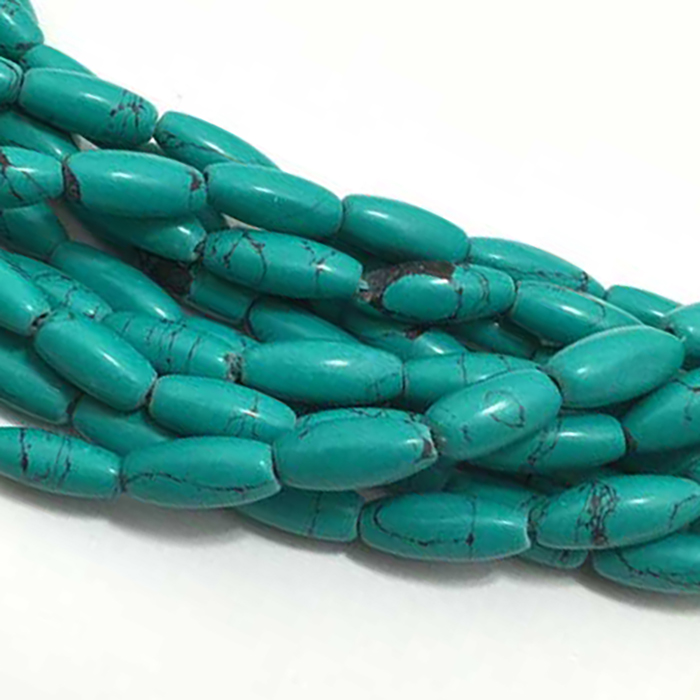 Manufacturer Green Turquoise Plain Rice 10MM To 13MM Beads