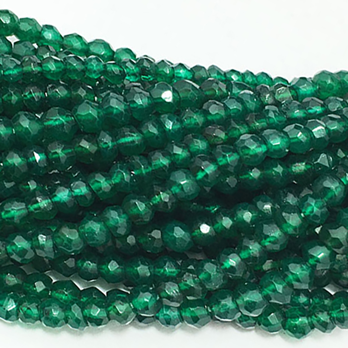 awesome look Green Onyx Faceted Beads Strands mala