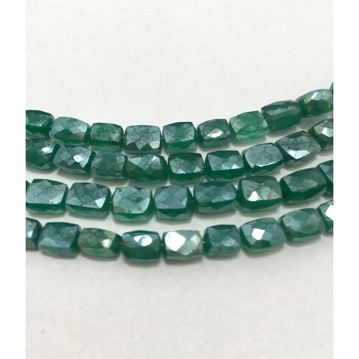 exporters of Green Onyx Faceted Beads Strands for mala making