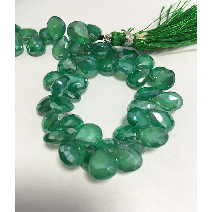 high quality Green Onyx Faceted Beads Strands for jewelry