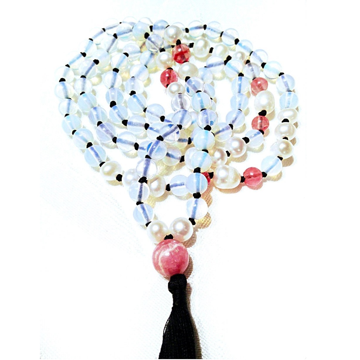 Buy Wholesale Tassel Mala Faceted Onyx Knotted Beaded Mala Necklace