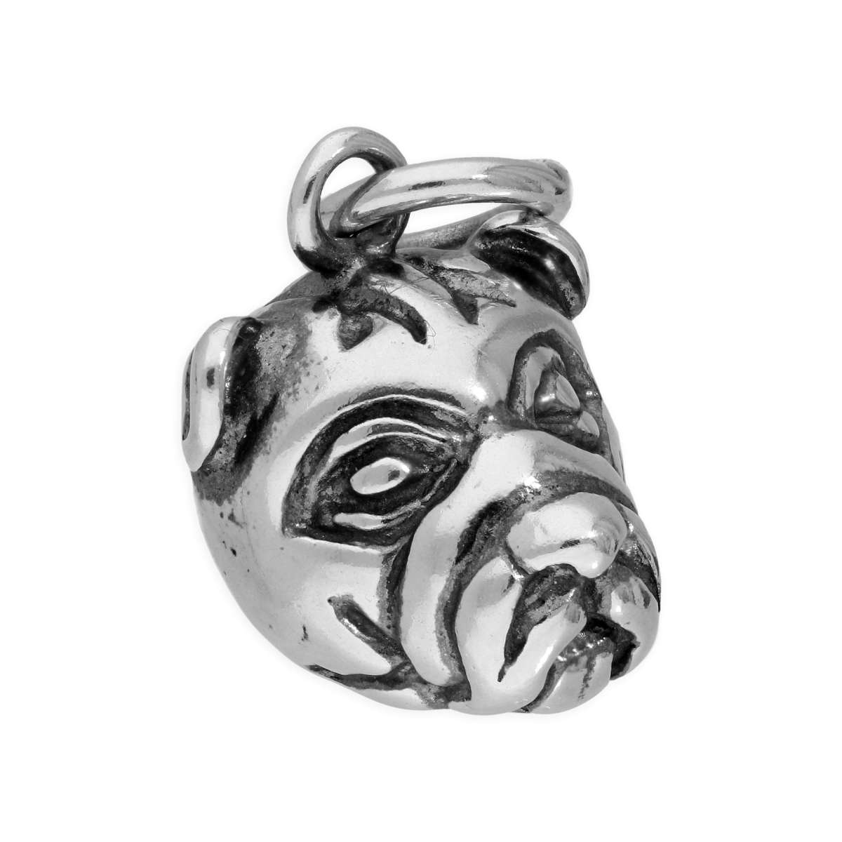 Wholesaler Of Fine Sterling Silver Charm Suppliers |Manufacturer 3D Bulldog Head Charm|