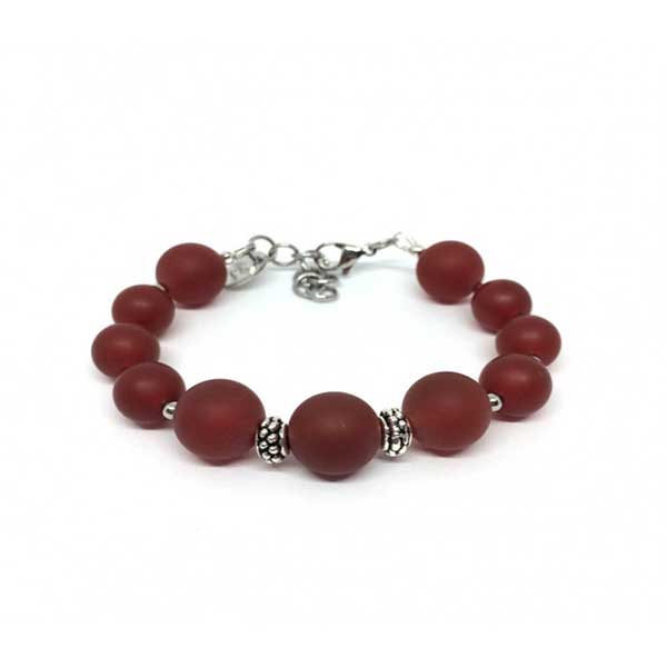 Buy Online Semi Precious Red Agate Beads Bracelets At Wholesale Price