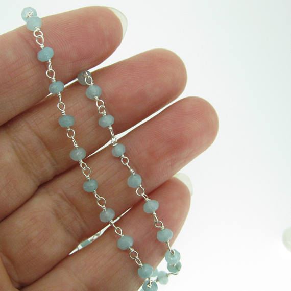 Online Huge Collection Of Aqua Chalcedony Rosary Chain