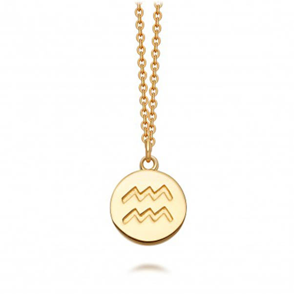 Aquarius Zodiac  Astrology Necklace Jewelry