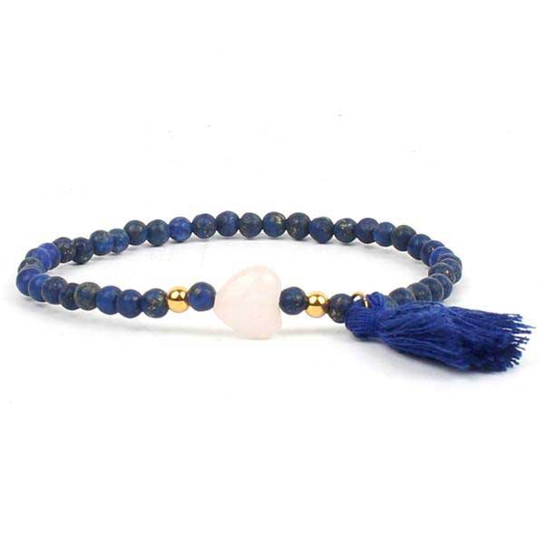 Buy Wholesale Genuine Lapis Lazuli-Rose Quartz Beads Bracelets At Best Price