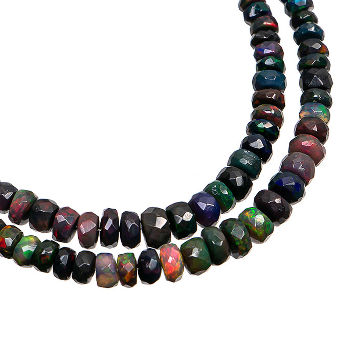manufacturer of Black Opal Faceted Beads Strands for jewellery
