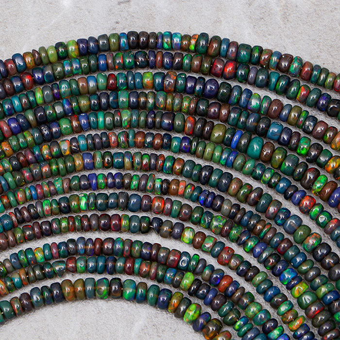 online selection of Black Opal Plain Beads Strands for mala