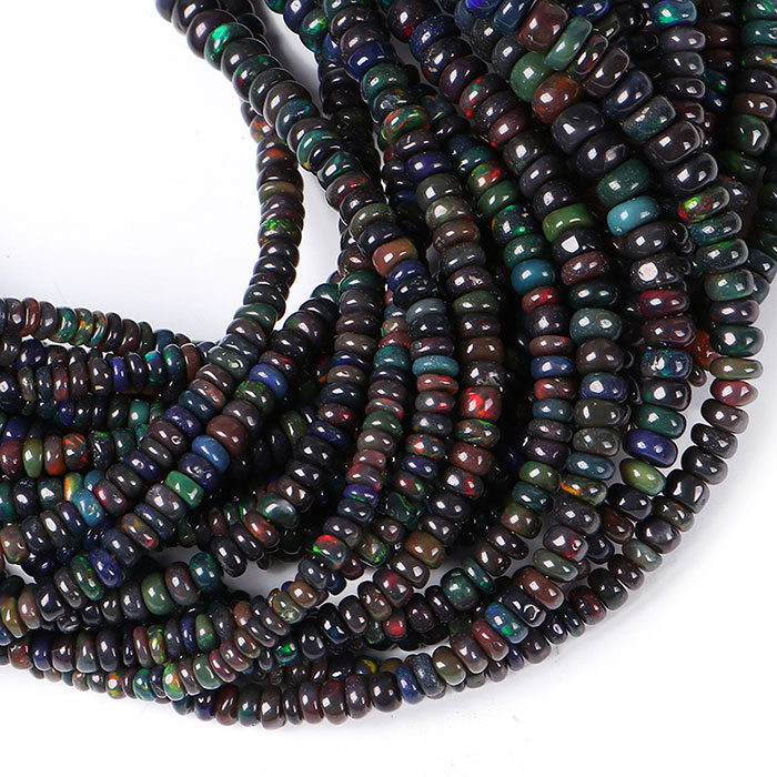 suppliers of Black Opal Plain Beads Strands at best price
