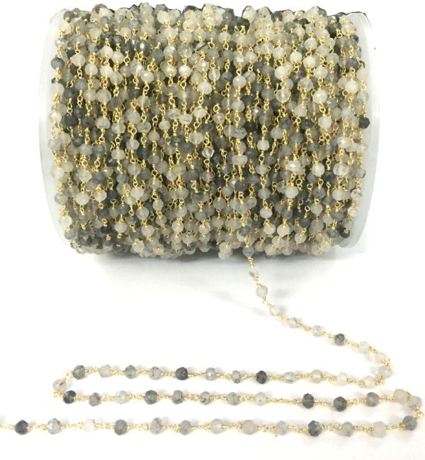Loose Wholesale Rutile Quartz Gemstone Rosary Chains