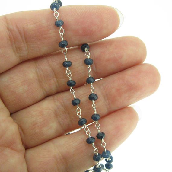 Online Handmade Blue Sapphire Rosary Chain