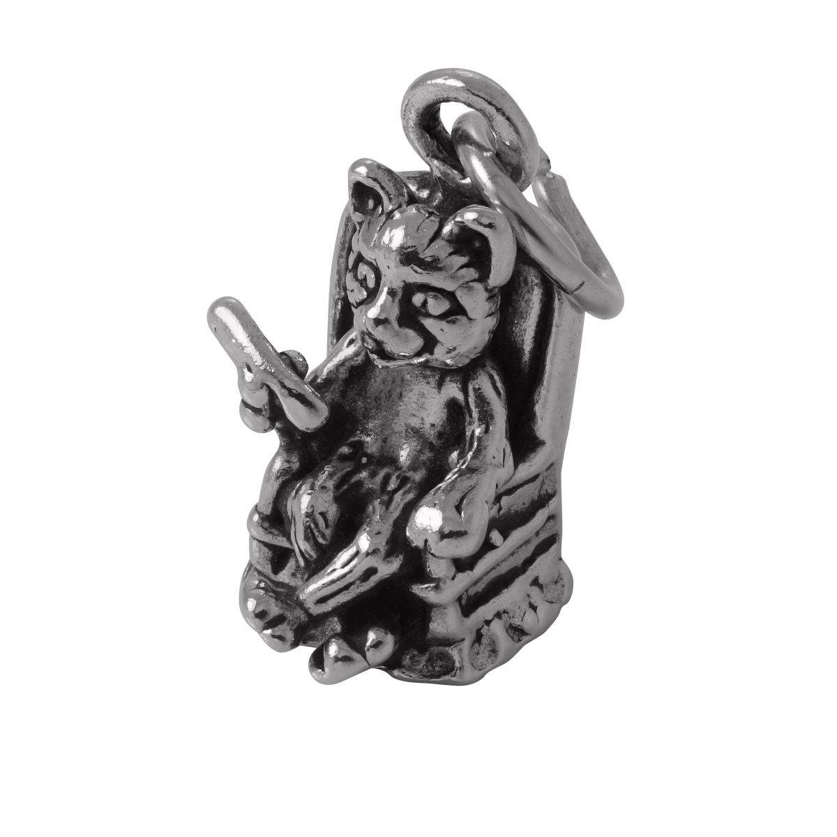 Best Price Of Silver For Necklace Charm Suppliers |Design Cat Kitten In Chair Charm|