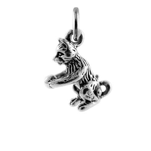 Online Sale Solid Sterling Silver Wholesale Charm |Suppliers Cat With Yarn Charm|