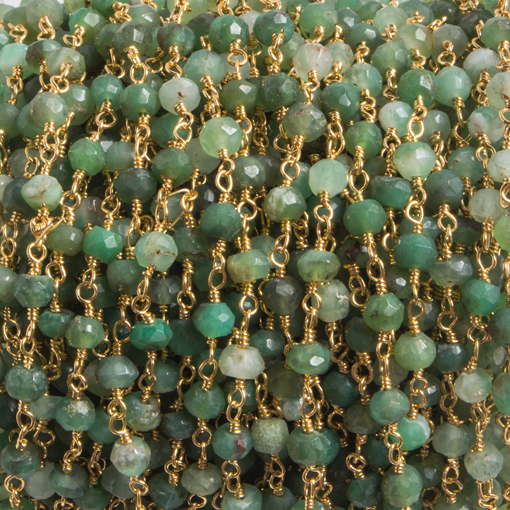Wholesaler Chrysoprase Faceted Rondell Chain