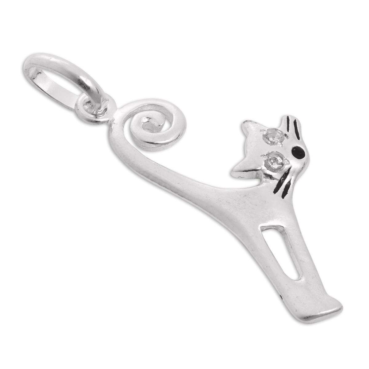 Huge Collections 926 Fine Silver Charm Suppliers |Wholesaler Cz Crystal Cat Charm|