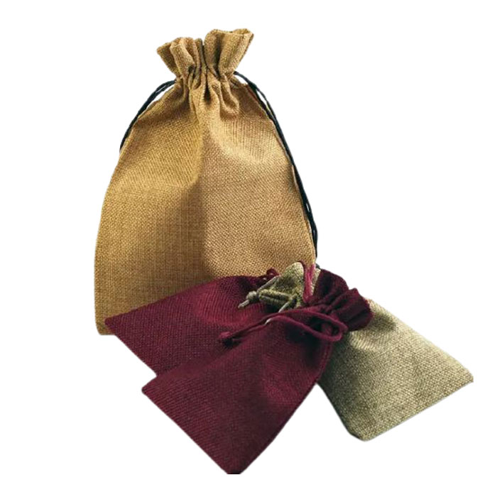Buy Online Jute Vintage Natural Jute Burlap Gift Bag | Drawstring Jewelry Pouch