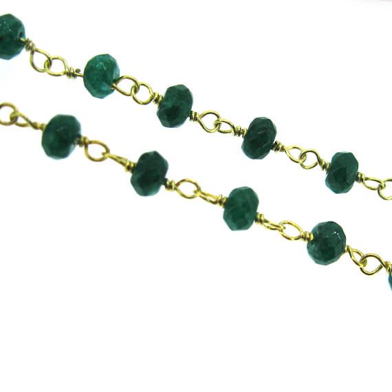 Online Stunning Emerald Dye Rosary Chain