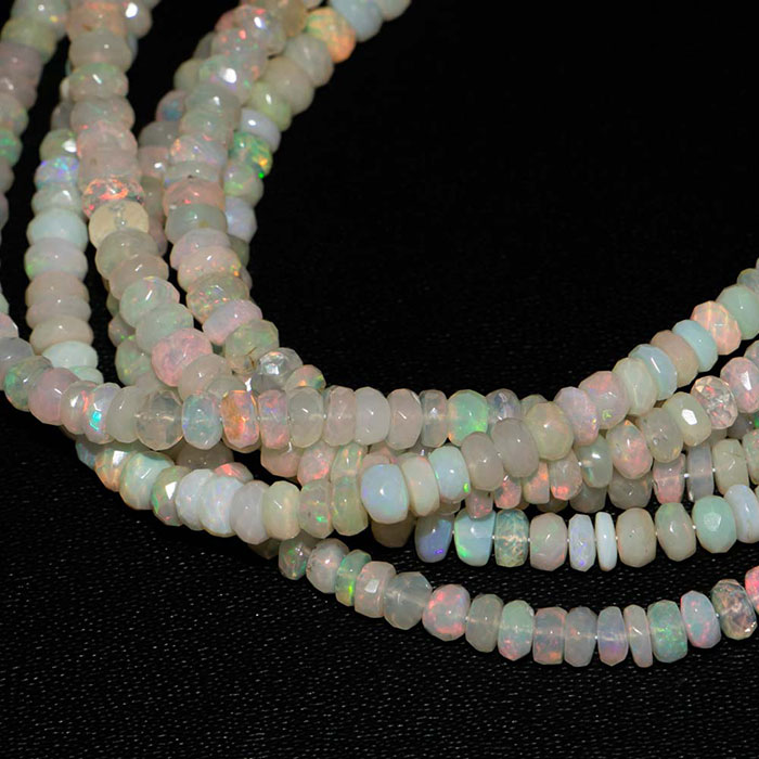 wholesaler of Ethiopian Opal Faceted Beads Strands for mala