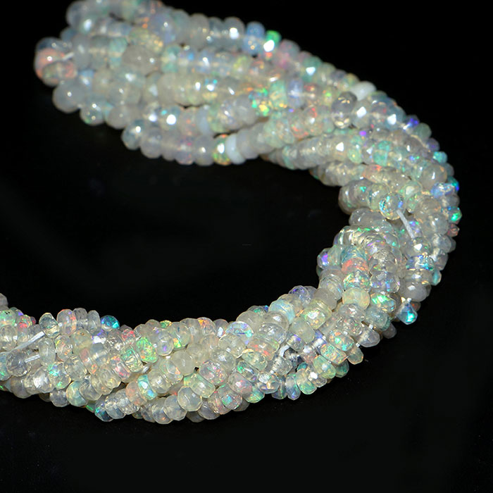 awesome look Ethiopian Opal Faceted Beads Strands mala