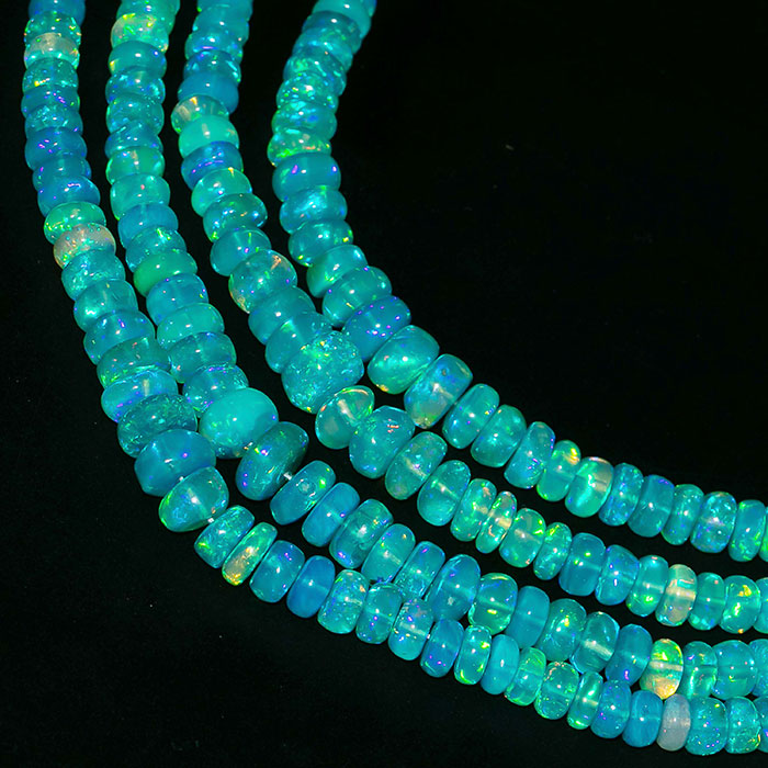 suppliers of Ethiopian Opal Plain Beads Strands at best price