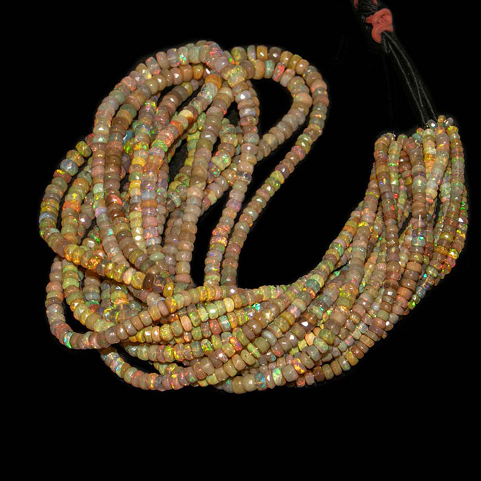 hand made Ethiopian Opal Faceted Beads Strands wholesaler