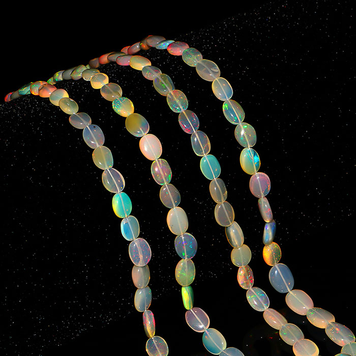 wholesaler of Ethiopian Opal Plain Beads Strands for mala