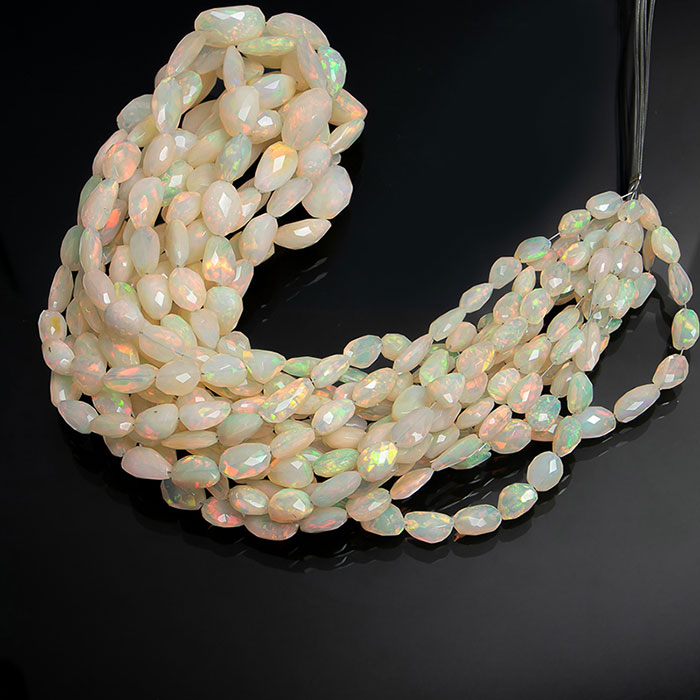 awesome look Ethiopian Opal Faceted Beads Strands mala
