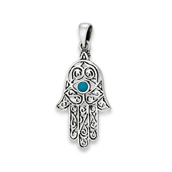 Buy Sterling Silver Hamsa Pendant at ChakraCollections.com