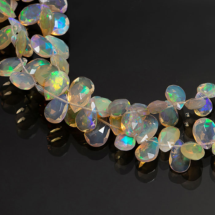exporters of Fire Opal Faceted Beads Strands for mala making