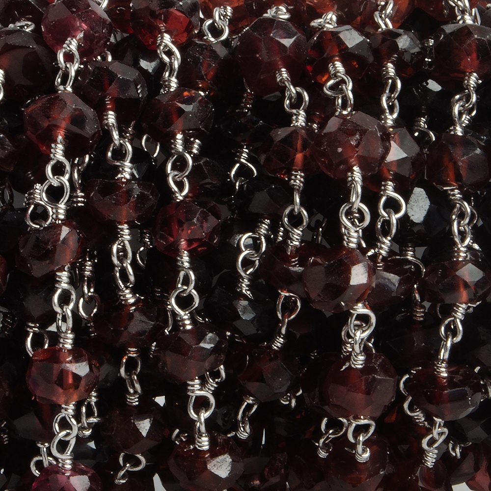 Best Quality Ready Stock In Garnet Faceted Rondell Chain
