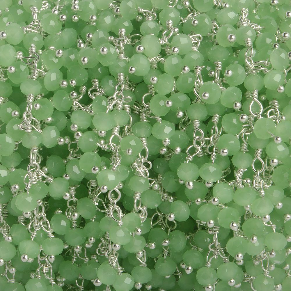 Top Quality Semi Precious In Green Crystal Rondell Chain