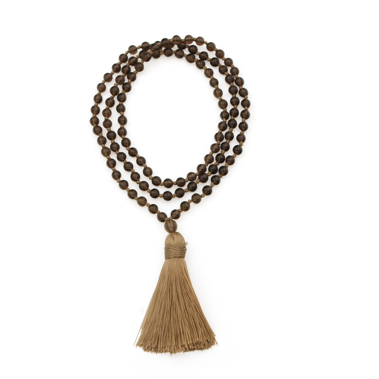 Exporter Of 108 Beads Smoky Quartz Beaded Mala Necklace
