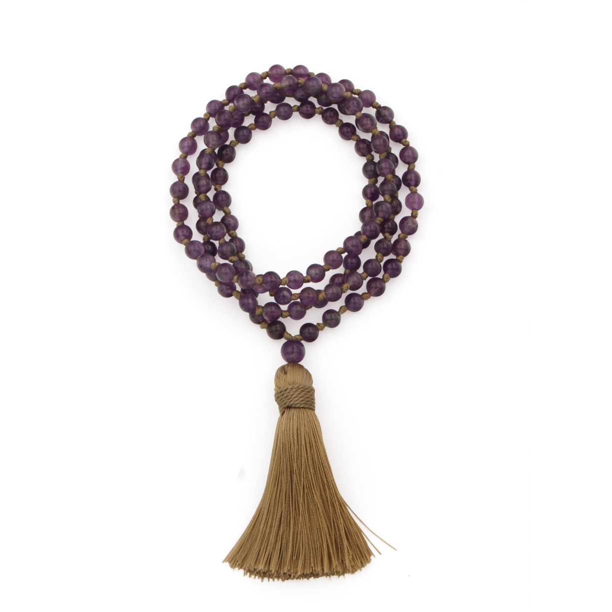 Online Shop Of 108 Beads Amethyst Beaded Mala Necklace