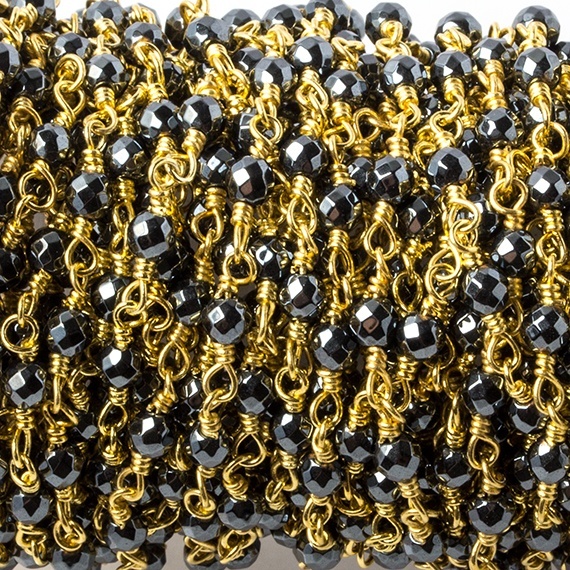 Buy Online Hematite Faceted Round Chain