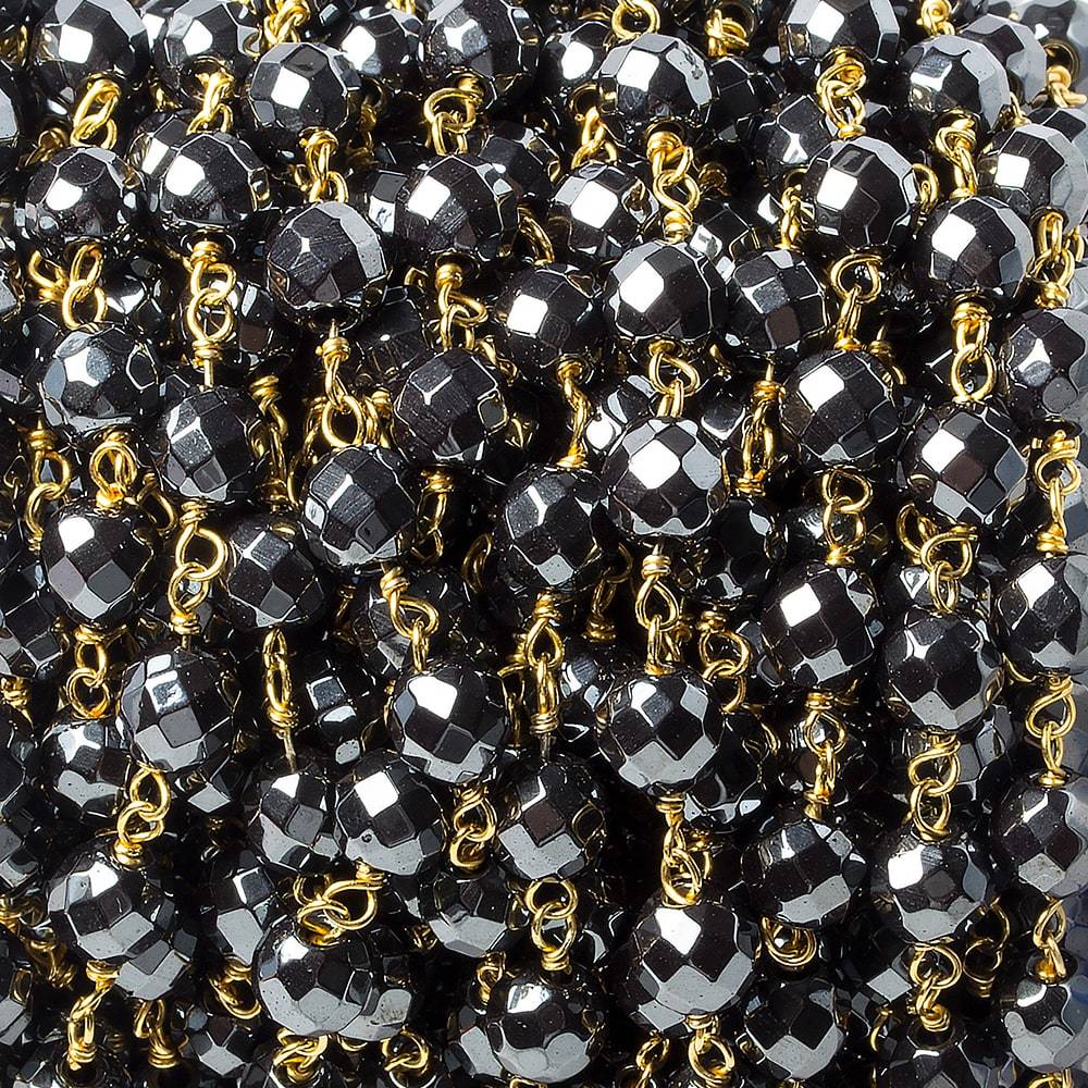 Price Of Hematite Faceted Round Chain