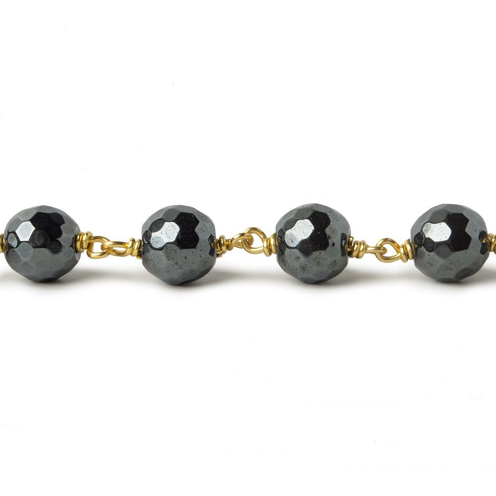 Wholesale of Hematite faceted Round Rosary Chains
