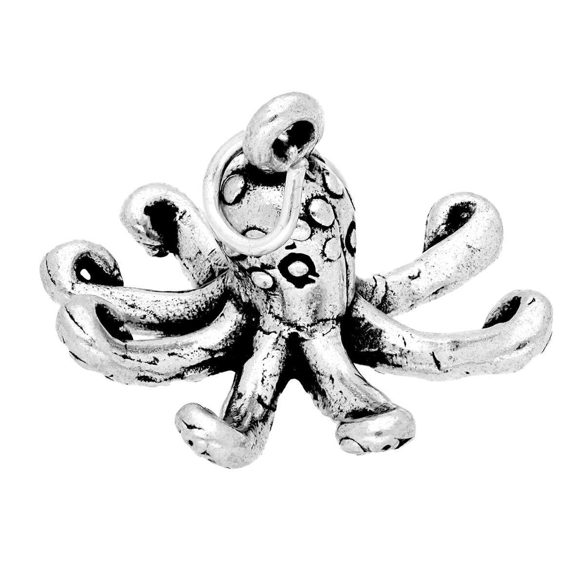 Online Sale Octopus Charm |Solid Sterling Silver Octopus Charm|