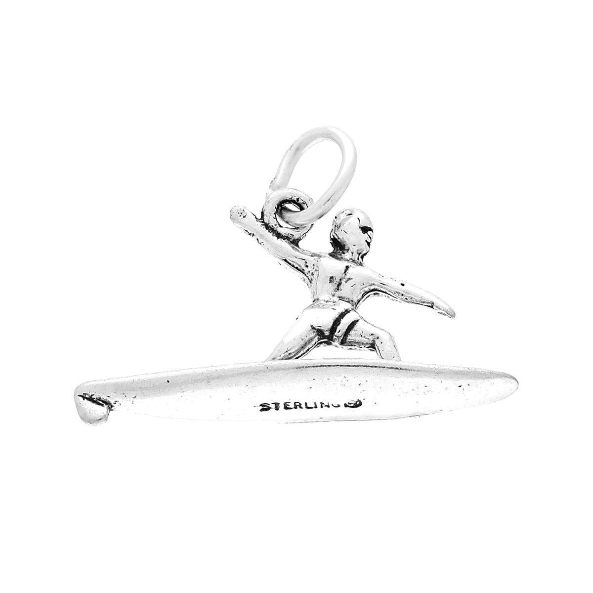 Best Quality Surfer Charm |Solid Sterling Silver Surfer Charm|