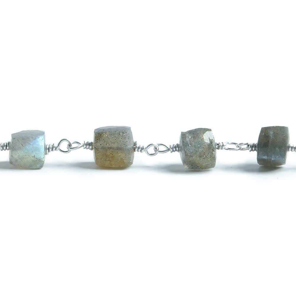 Exporter of Labradorite Faceted Cube Chain