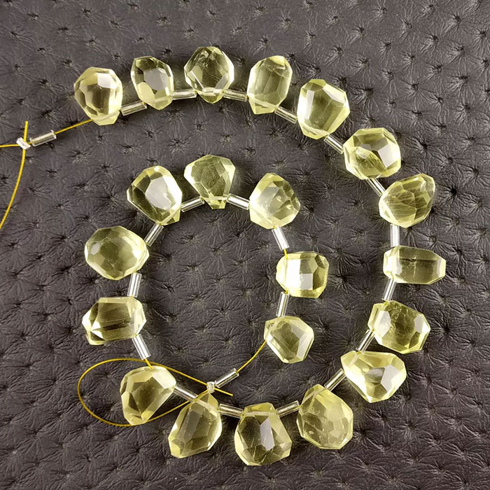 exporters of Lemon Quartz Faceted Beads Strands for mala making