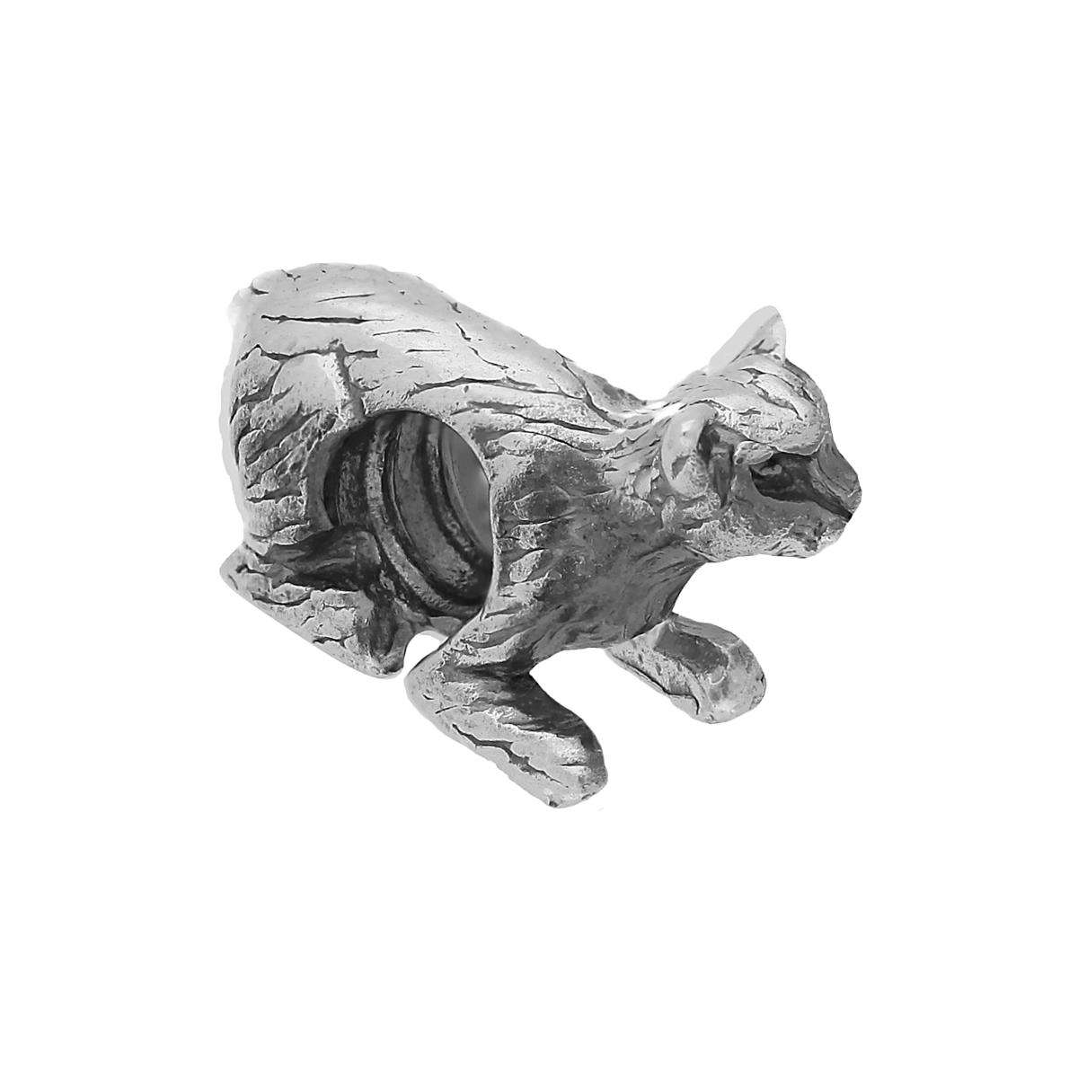 Exporter Of Solid Sterling Silver Charm Exporter |Wholesaler Lying Cat Bead Charm|