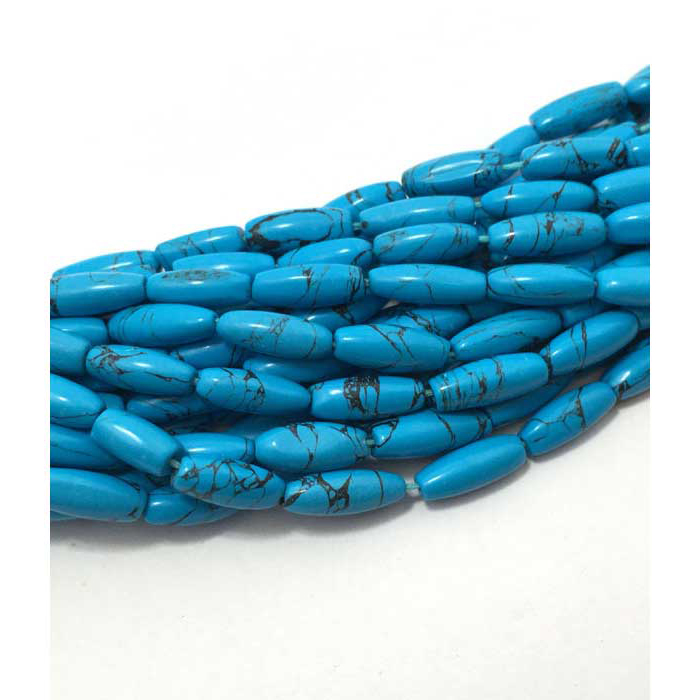 Online Ready Stock Turquoise Plain Rice 9MM To 12MM Beads