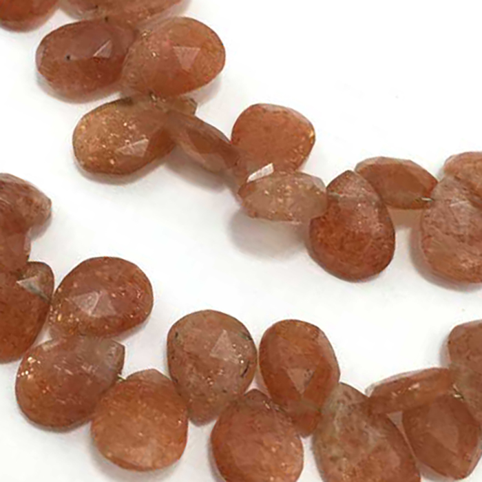 Sun Stone Faceted pears 10mm to 15mm Beads