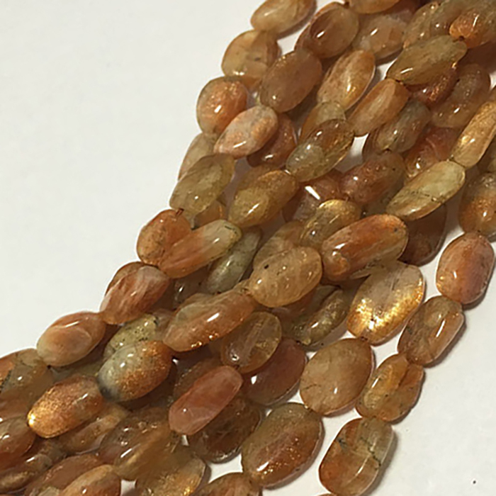 Sun Stone Plain Oval 7mm to 10mm Beads