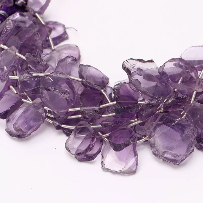 exporters of Amethyst Nuggets Beads Strand for mala making