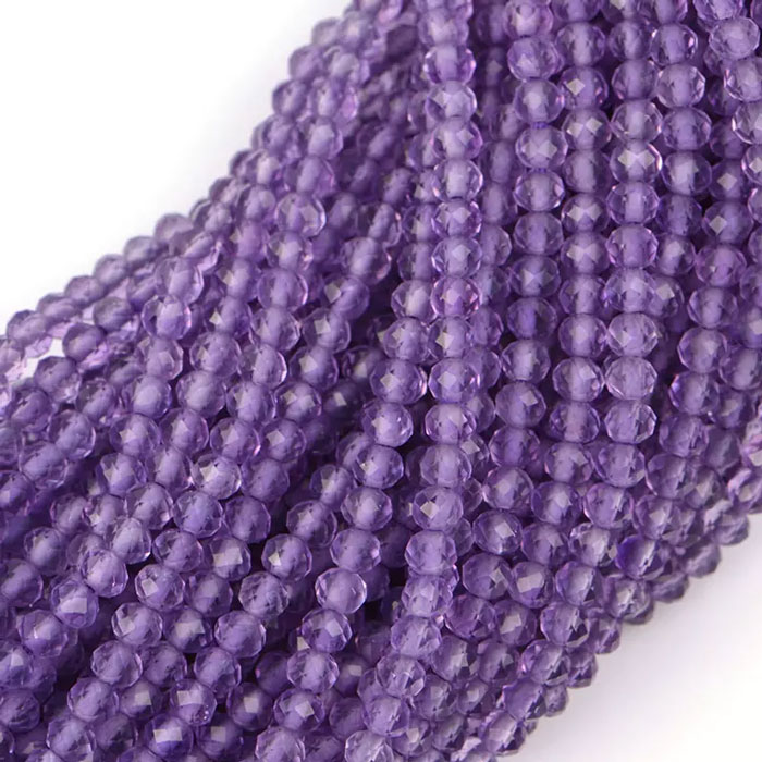 best quality Amethyst Rondelle Beads Strand manufcturer