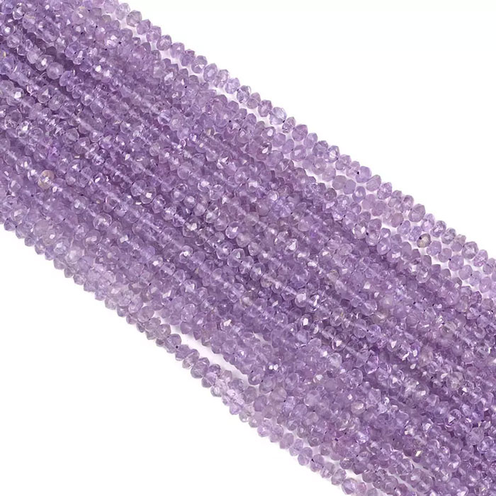 handmade Amethyst Rondelle Beads Strand Huge selections