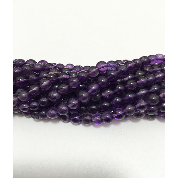Manufacturer African Amethyst Plain Round 4MM to 5MM Beads