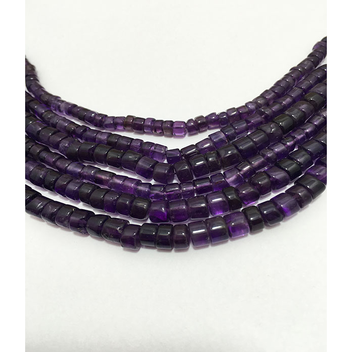 Supplier African Amethyst Plain Tyre (Wheel) 4MM to 5MM Beads